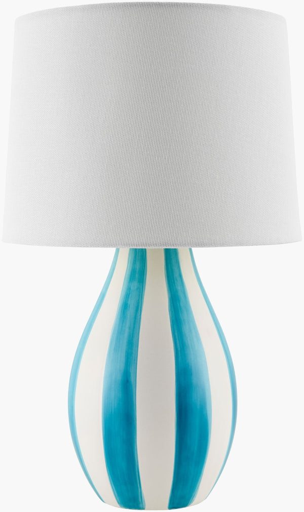 Livabliss Melbu Hand-painted Ceramic Arts and Crafts Table Lamp with Warm Linen Shade MLB-020