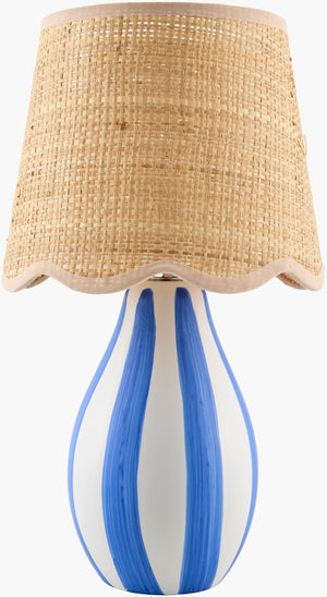 Livabliss Melbu Artisan Table Lamp Seagrass Felt Shade Hand-painted Bohemian Accent Light MLB-023