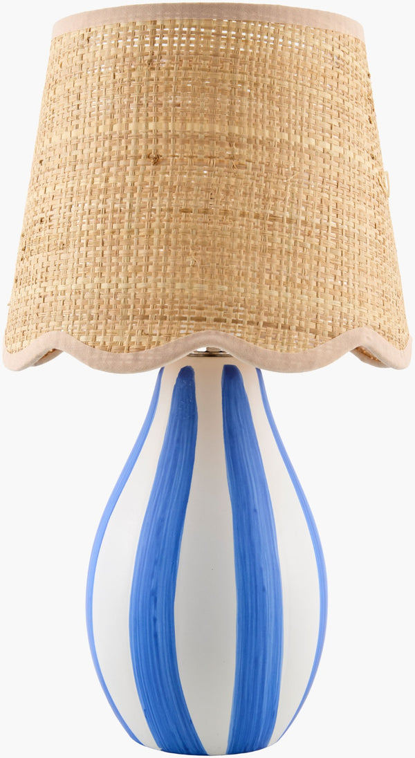 Livabliss Melbu Artisan Table Lamp Seagrass Felt Shade Hand-painted Bohemian Accent Light MLB-023