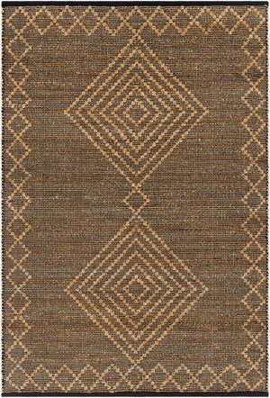 Surya Mallorca 2' X 3' Handmade Cotton & Jute Rug - Global Style, Flat Weave, Easy Care, Unique Design Black Jute,Cotton Mlc2300-23