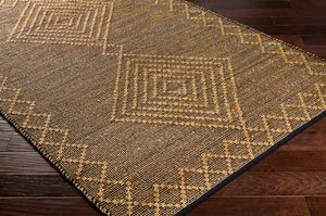 Surya Mallorca 2' X 3' Handmade Cotton & Jute Rug - Global Style, Flat Weave, Easy Care, Unique Design Black Jute,Cotton Mlc2300-268