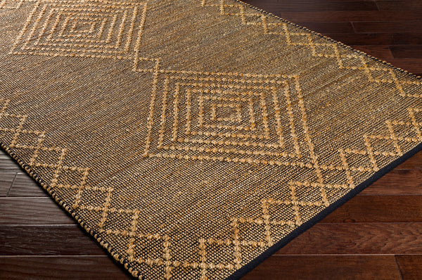 Surya Mallorca 2' X 3' Handmade Cotton & Jute Rug - Global Style, Flat Weave, Easy Care, Unique Design Black Jute,Cotton Mlc2300-268