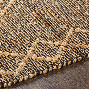 Surya Mallorca 2' X 3' Handmade Cotton & Jute Rug - Global Style, Flat Weave, Easy Care, Unique Design Black Jute,Cotton Mlc2300-268