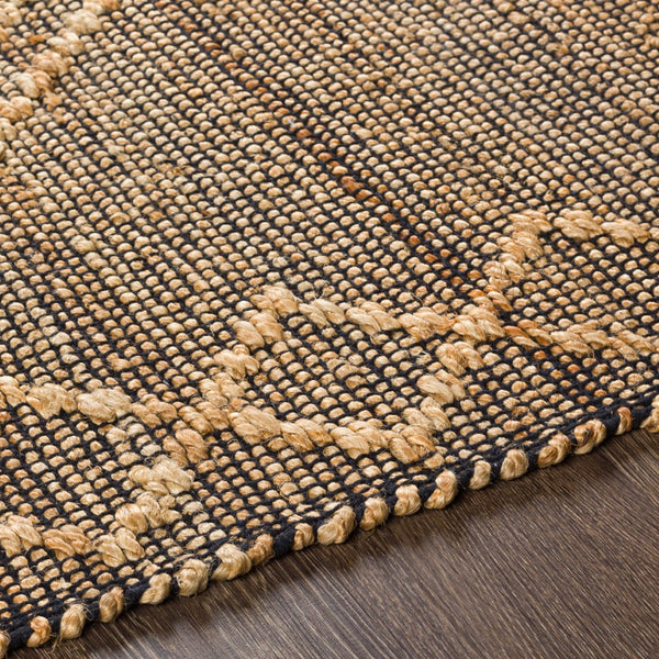 Surya Mallorca 2' X 3' Handmade Cotton & Jute Rug - Global Style, Flat Weave, Easy Care, Unique Design Black Jute,Cotton Mlc2300-268