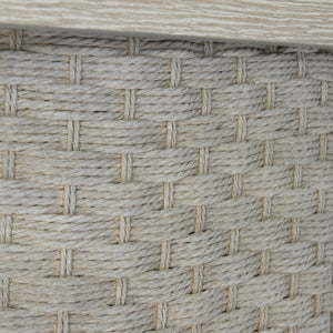 Bernhardt Bernhardt Acosta Console Table With Flaxen Quartered Oak, Woven Paper-Rope Pedestal, 58"W 309914