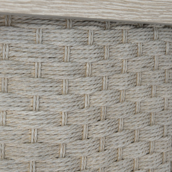 Bernhardt Bernhardt Acosta Console Table With Flaxen Quartered Oak, Woven Paper-Rope Pedestal, 58"W 309914