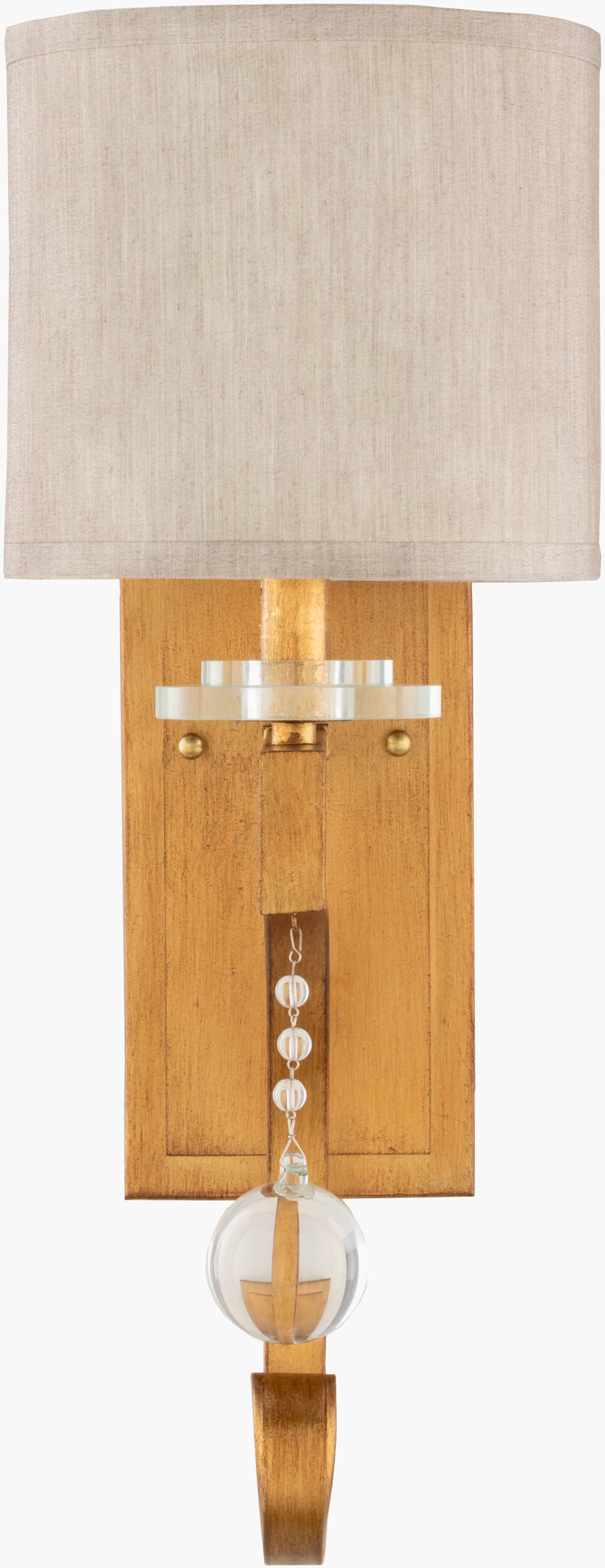 Surya Medland Elegant 19" Wall Sconce With Crystal Accents - Illuminate Your Home With Sophistication Fixture, Gold Iron,Crystal Mld-001