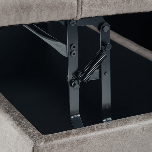 English Elm Harrison Coffee Table Storage Ottoman - Versatile Distressed Grey Taupe With Hidden Storage & Style B136P159146