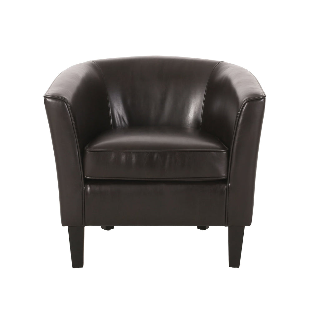 English Elm Club Chair Bonded Leather Tub Seat with Birch Legs for Modern Living Spaces 56991.00