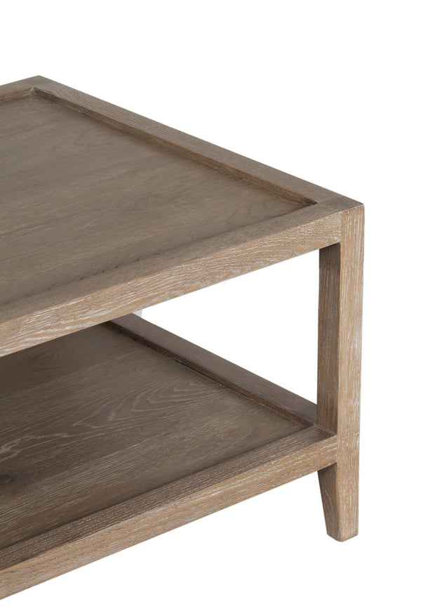 Porter Designs Porter Lowell Solid White Oak Coffee Table With Storage Shelves - Timeless Design For Any Space Brown Wood 05-108-13-1920