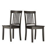 Homelegance By Top-Line Lorren Mission Back Wood Dining Chairs (Set of 2) Black Rubberwood