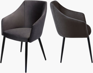 Surya Milford Mid-century Modern Dining Chair - 34"H X 22"W X 25"D, Stylish Comfort For Any Space Upholstery, Dark Brown,Base, Black Polyester,Steel,Polyurethane Foam,Dacron Mlf003-set