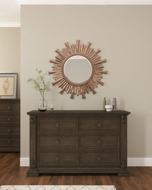 A.R.T. Furniture Heritage Hill Dresser - Elegant Acacia & White Oak Storage Solution With Antique Pewter Hardware Brown Six (6) Drawers For Storage (Interior Drawers, 26”W X 13.5”D X 7.2”H) 341130-2816