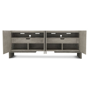 Bernhardt Bernhardt Modern-Rustic Foundations 4-Door Buffet — Two-Tone Light/Dark Shale, Ventilated Media Storage, Heirloom Craftsmanship 306131