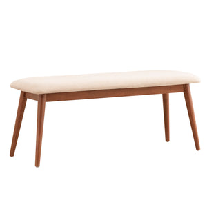 Homelegance By Top-Line Dakota Modern Tapered Upholstered Dining Bench Beige Wood