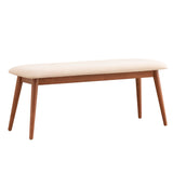 Homelegance By Top-Line Dakota Modern Tapered Upholstered Dining Bench Beige Wood