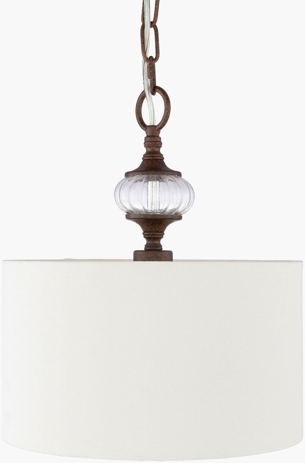 Surya Maliyah Pendant Lighting - Elegant Hand-painted Metal Fixture For Stylish Home Illumination & Charm Fixture, Rust Iron Mlh-001