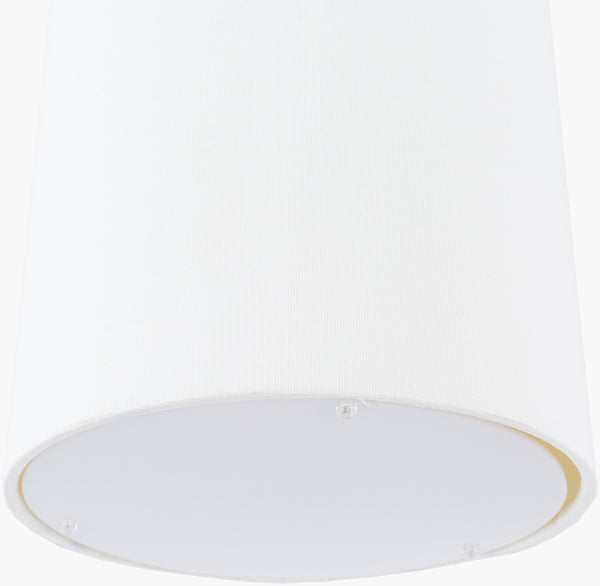 Surya Malani Modern Pendant Light Fixture - 9"L X 9"W X 30"H, Handcrafted Quality For Timeless Decor Fixture, Metallic ,Brass,Base, Metallic ,Brass,Shade, White,Cord, Translucent Iron,Linen Mli-001