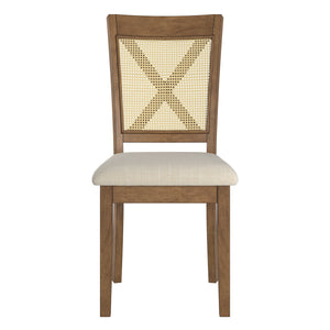 Homelegance By Top-Line Delroy Cane Accent X-Back Dining Chairs (Set of 2) Oak Rubberwood