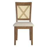 Homelegance By Top-Line Delroy Cane Accent X-Back Dining Chairs (Set of 2) Oak Rubberwood