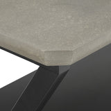 Homelegance By Top-Line Emery Black Finish Light Grey Fiber Cement Top End Table Black Wood