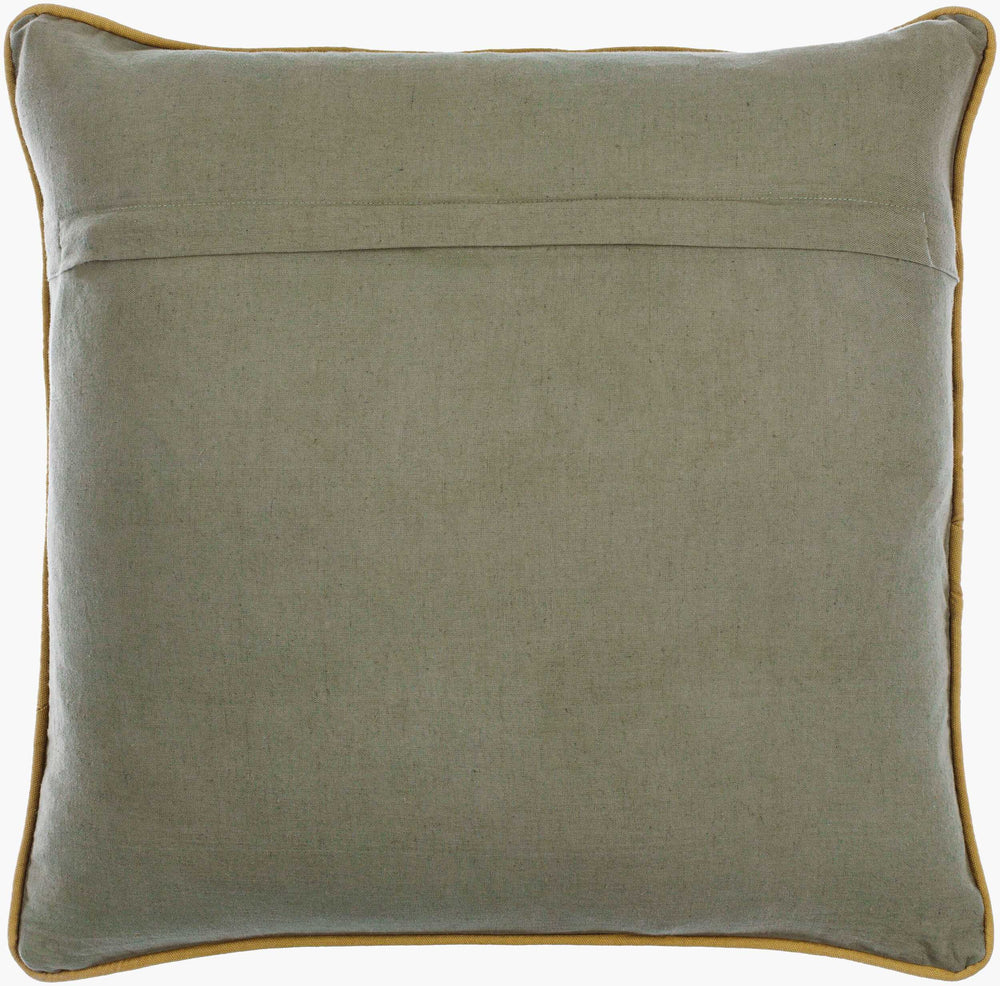 Surya Millie Kay 18"L X 18"W Cotton Accent Pillow - Stylish, Cozy Design For Any Living Space Decor Olive Green Cotton,Cotton Mlk001-2222d
