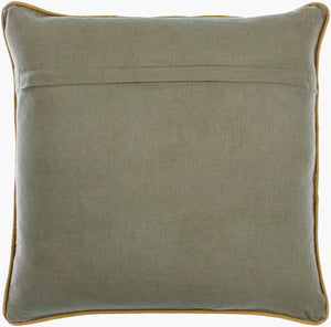 Surya Millie Kay 18"L X 18"W Cotton Accent Pillow - Stylish, Cozy Design For Any Living Space Decor Olive Green Cotton,Cotton Mlk001-2222d