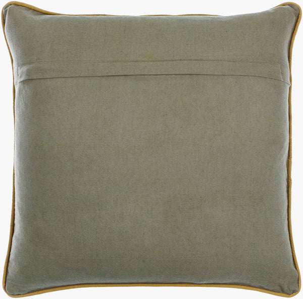 Surya Millie Kay 18"L X 18"W Cotton Accent Pillow - Stylish, Cozy Design For Any Living Space Decor Olive Green Cotton,Cotton Mlk001-2222d