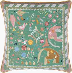 Surya Millie Kay 18"L X 18"W Cotton Accent Pillow - Stylish, Cozy Design For Any Living Space Decor Sage Green Cotton,Cotton Mlk002-2020p