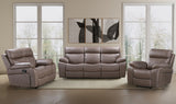 Theon Manual Reclining Living Room Set - Plush Comfort, Stylish Faux-Leather, and Cup Holders