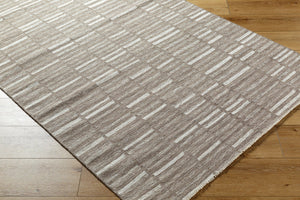 Surya Marseille Handmade 2' X 3' Wool Rug - Timeless Elegance With Fringe Detail For Cozy Living Spaces Taupe Wool Mll2303-268