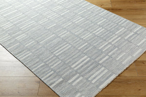 Surya Marseille Handmade 2' X 3' Wool Rug - Timeless Elegance With Fringe Detail For Cozy Living Spaces Slate Gray Wool Mll2305-268
