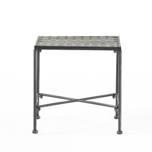 English Elm Christopher Knight Home® - LUNA Black Iron End Table – Powder-Coated Modern Accent Table 16.75"W x 16"H, Durable Stylish Decor 57637.00