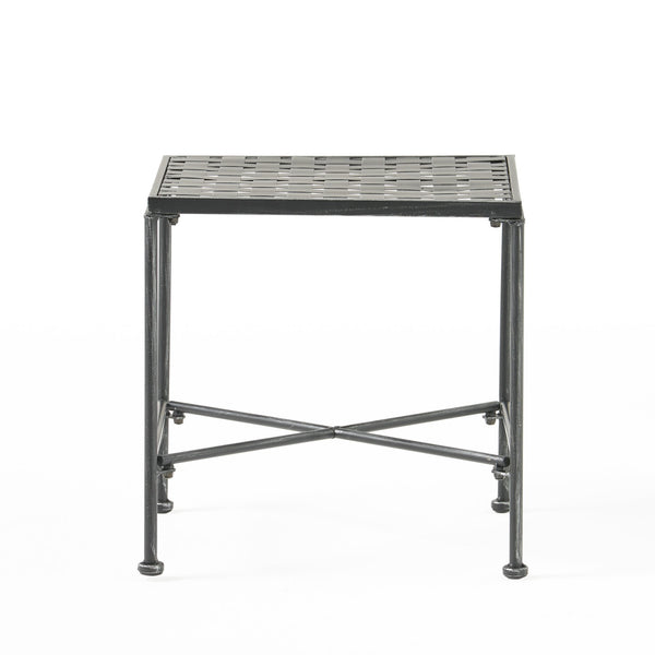 English Elm Christopher Knight Home® - LUNA Black Iron End Table – Powder-Coated Modern Accent Table 16.75"W x 16"H, Durable Stylish Decor 57637.00