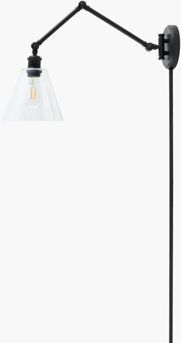 Livabliss Malinao Horizontal Iron Wall Sconce with Glass Shade for Entryway or Living Room MLN-002