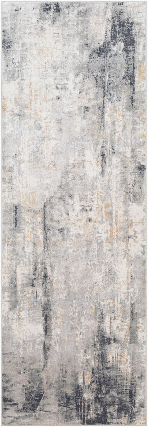Livabliss Milano Machine Woven Accent Rug Mid-century Polyester Viscose Blend for Entryways Light Gray, Sla 2'7" x 7'7" MLN2304-2777