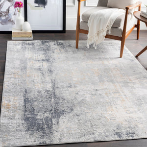 Livabliss Milano Machine Woven Accent Rug Mid-century Polyester Viscose Blend for Entryways Light Gray, Sla 5'3" x 7'3" MLN2304-5373