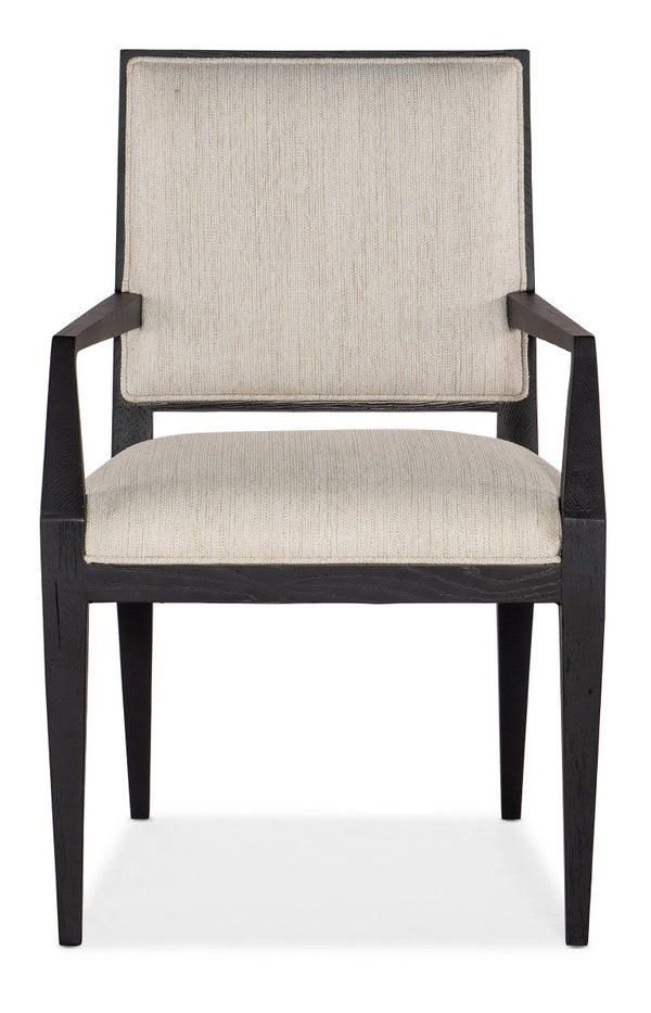 Hooker Furniture Linville Tailored Linn Cove Upholstered Arm Chair With Performance Fabric, Smoked-Mink Wood Frame Beige 6150-75500-99