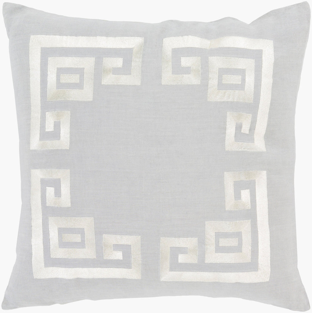 Surya Milo Luxurious 18"L X 18"W Accent Pillow - Elegant Linen Design For Classy Home Decor Comfort Light Beige Linen Mlo001-2222p