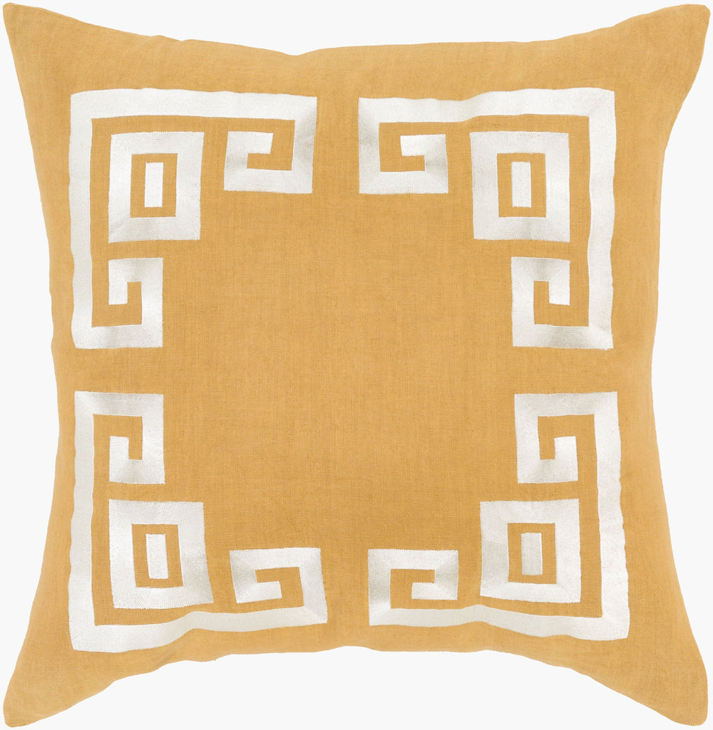 Surya Milo Luxurious 18"L X 18"W Accent Pillow - Elegant Linen Design For Classy Home Decor Comfort Light Beige Linen Mlo001-2222p
