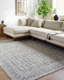 Marlon MLO-2301 9'1" x 12' Machine Woven Rug MLO2301-9112  Slate, Blue, Light Beige, Olive, Dusty Coral Surya