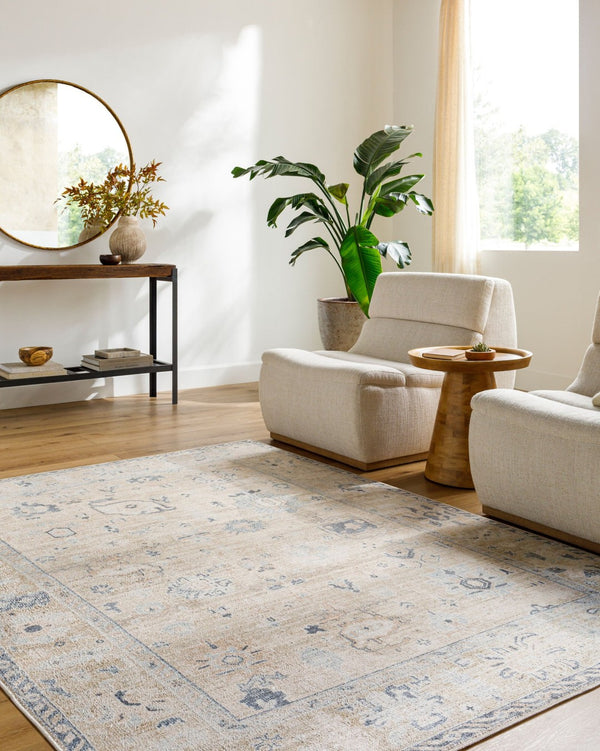 Livabliss Marlon Machine Woven Polyester Accent Rug for Entryways Hallways and Bedside Areas Light Beige, Ta 3'10" x 5'7" MLO2306-31057