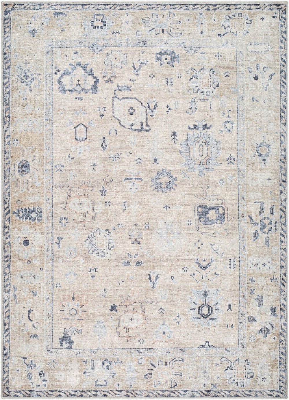 Livabliss Marlon Machine Woven Polyester Accent Rug for Entryways Hallways and Bedside Areas Light Beige, Ta 3'10" x 5'7" MLO2306-31057