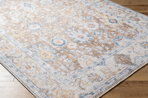 Marlon MLO-2307 9'1" x 12' Machine Woven Rug MLO2307-9112  Mustard, Beige, Denim, Dark Blue, Light Gray, Wheat Surya