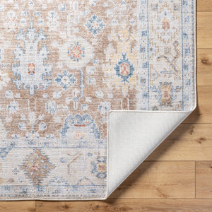 Marlon MLO-2307 9'1" x 12' Machine Woven Rug MLO2307-9112  Mustard, Beige, Denim, Dark Blue, Light Gray, Wheat Surya