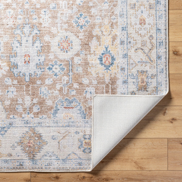 Marlon MLO-2307 9'1" x 12' Machine Woven Rug MLO2307-9112  Mustard, Beige, Denim, Dark Blue, Light Gray, Wheat Surya