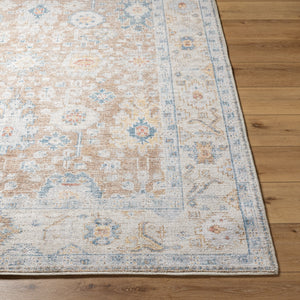 Marlon MLO-2307 9'1" x 12' Machine Woven Rug MLO2307-9112  Mustard, Beige, Denim, Dark Blue, Light Gray, Wheat Surya