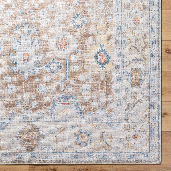 Marlon MLO-2307 9'1" x 12' Machine Woven Rug MLO2307-9112  Mustard, Beige, Denim, Dark Blue, Light Gray, Wheat Surya