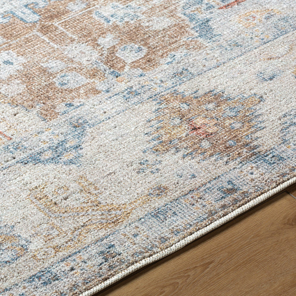 Marlon MLO-2307 9'1" x 12' Machine Woven Rug MLO2307-9112  Mustard, Beige, Denim, Dark Blue, Light Gray, Wheat Surya