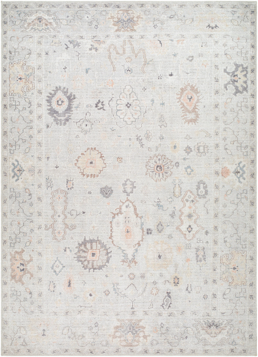 Marlon MLO-2308 9'1" x 12' Machine Woven Rug MLO2308-9112  Light Slate, Gray, Tan, Medium Brown, Dusty Pink Surya